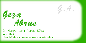 geza abrus business card